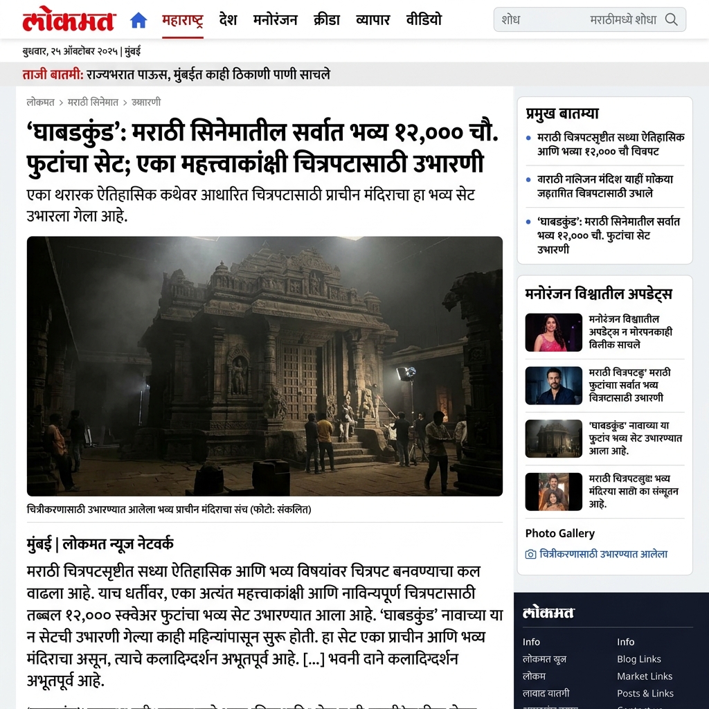 Lokmat article on Ghabadkund massive set