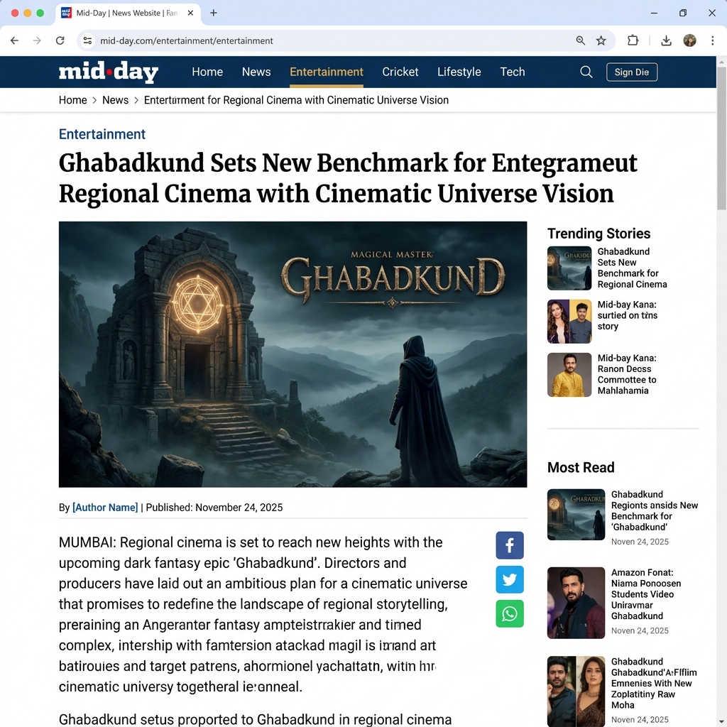 Mid-Day article on Ghabadkund cinematic vision